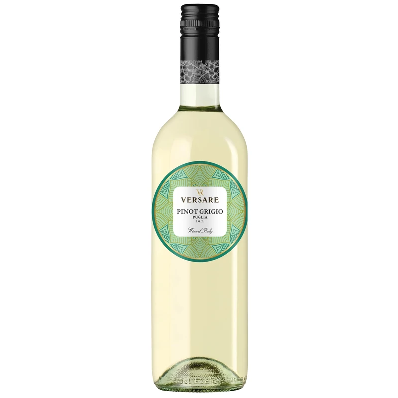 Versare Pinot Grigio Italian White Wine from Veneto - Case of 6, 75cl Bottles – Green Apple, Pear and Citrus Notes – Serve Chilled - with Seafood, Salads and Light Pasta Dishes