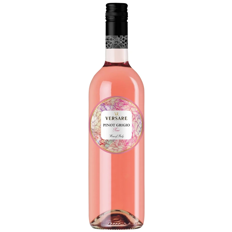 Versare Pinot Grigio Rosé Wine from Italy, Veneto Case of 6, 75cl Bottles – Light Strawberry and red-berry Notes, Crisp Dry Finish – Serve Chilled with Seafood, Salads and Grilled Chicken