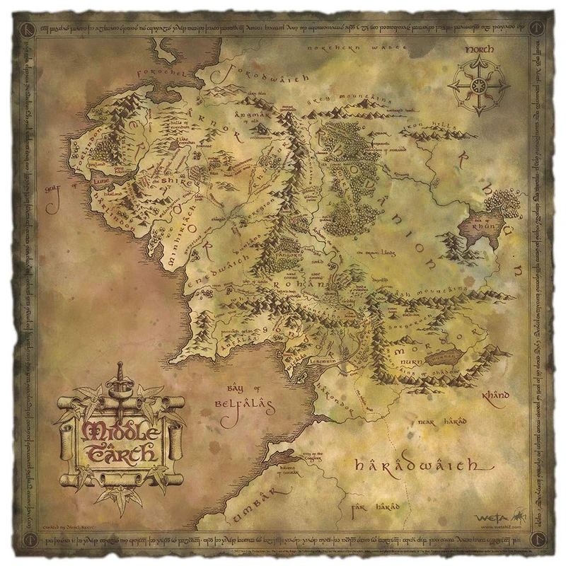 Lord of the Rings Art Print Parchment Map of Middle-Earth 59 x 30 cm - Image 1