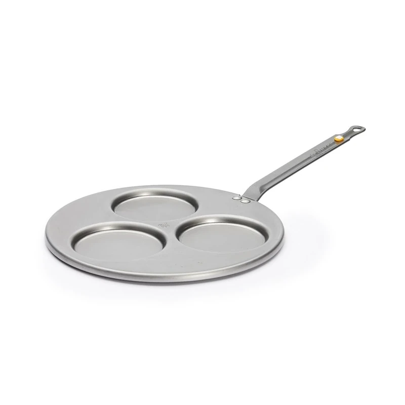 De Buyer Blini Frying Pan with 3 Indentations, 27 cm, Silver