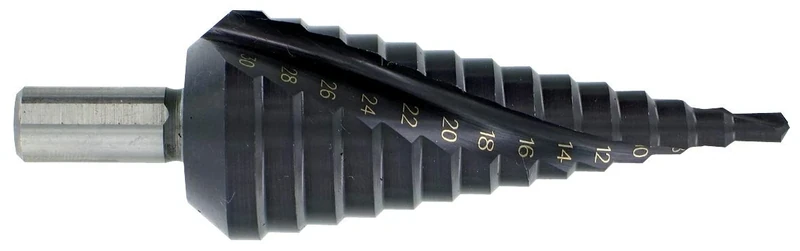TIVOLY 11448720430 Drill Bit Hsse5 Tialn Tapered Tialn Tier Spiral Studs, Shank 8 mm, Ø4-30mm