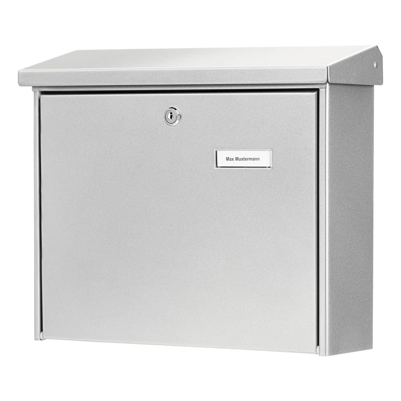 BURG-WÄCHTER, Mailbox with Stop Opening, Slot Size A4, Galvanised Steel, Journal 5867 Si, Silver