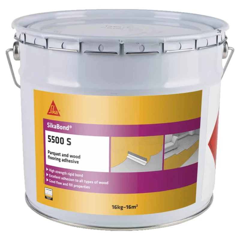 Sika SikaBond 5500S Parquet and Wood Flooring Adhesive – Excellent Spreadability – Solvent-Based – 16kg