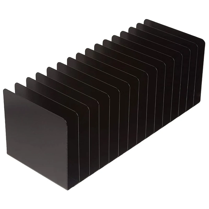 MMF Industries Message Rack, 15-Compartment, Steel, 6 1/4 X 16 1/10 X 6 1/2, Black