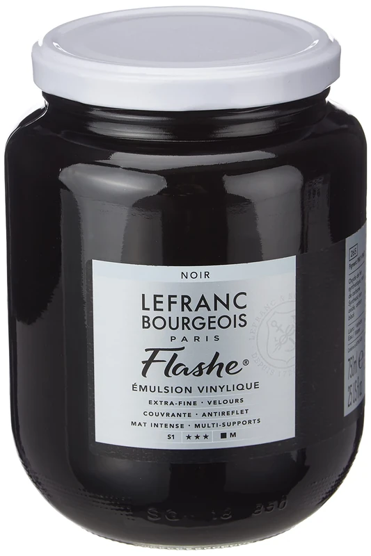 Lefranc Bourgeois Acrylic Vinyl Emulsion, Black, 10.19 x 10.19 x 13.7 cm