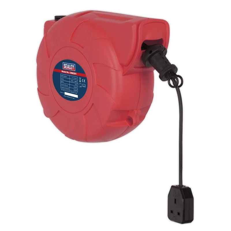Sealey Crm251 Cable Reel System Retractable 25Mtr 1 X 230V Socket