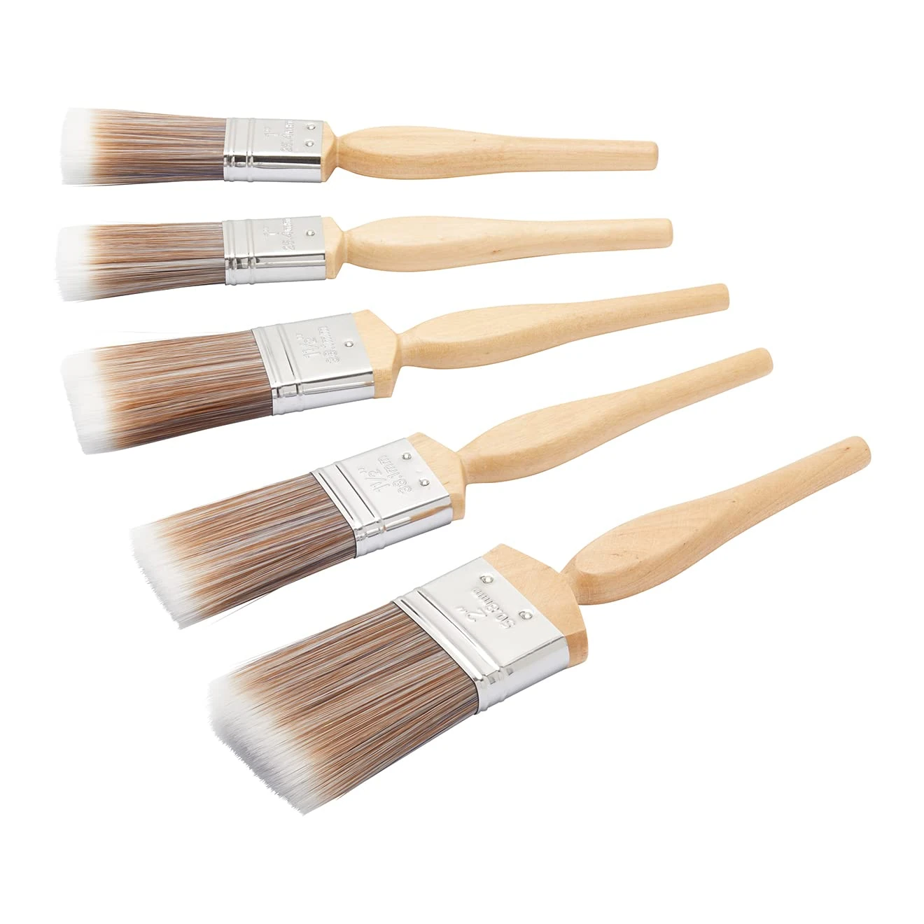 Fit For The Job 5 piece Diamond DIY Paint Brush Set For A Smooth Finish with Emulsion, Gloss and Satin Paints on Walls, Ceilings, Furniture, Wood & Metal - contains 2x 1", 2x 1.5", 1x 2" Brushes
