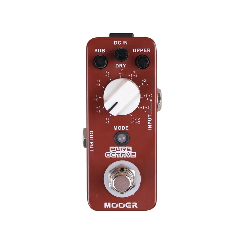 MOOER Pure Octave Guitar Effect, Full Metal Shell, 11 Octave Modes, Compact, Brown
