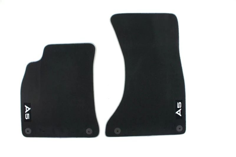 Audi 8T1061275MNO Textile Floor Mats Premium Front Black/Silver Grey Pack of 2