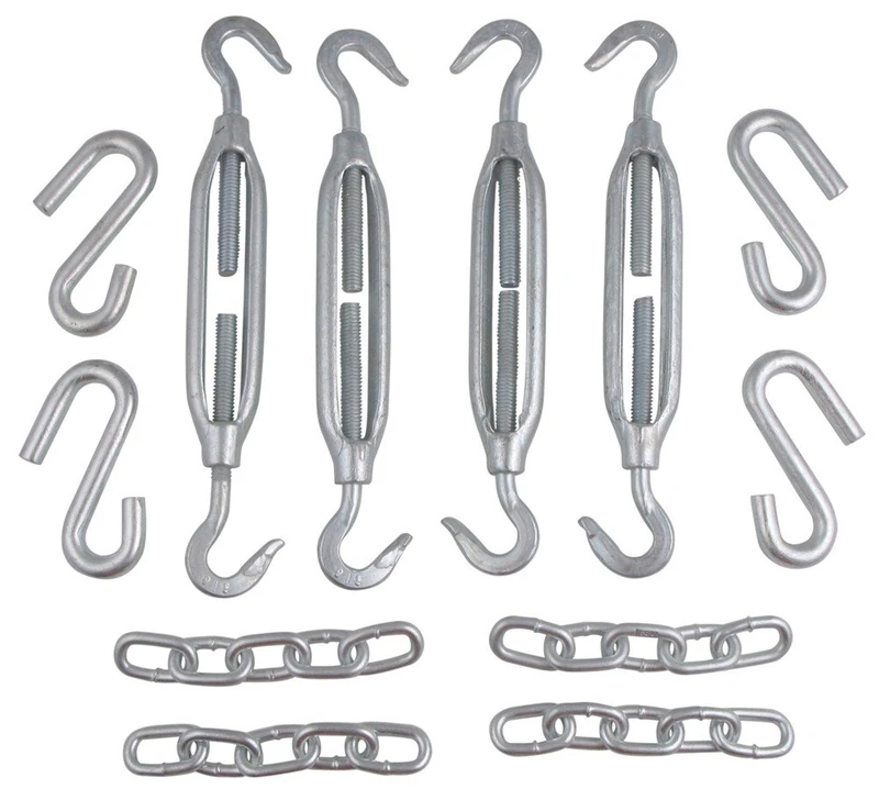 CR Brophy Machine Works Cargo Strap with S-Hook Camper Tie-Down Hardware Package, Silver, Stainless Steel, 4000 lbs, RV, Trailer, Truck