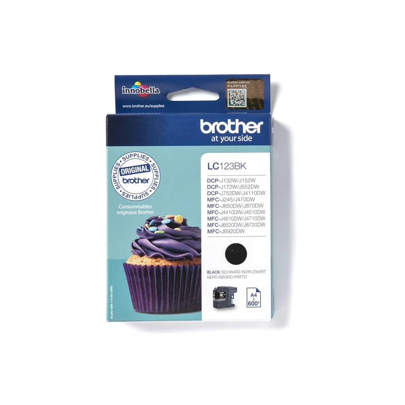Brother LC-123BK Inkjet Cartridge, Black, Single Pack, High Yield, Includes 1 x Inkjet Cartridge, Brother Genuine Supplies