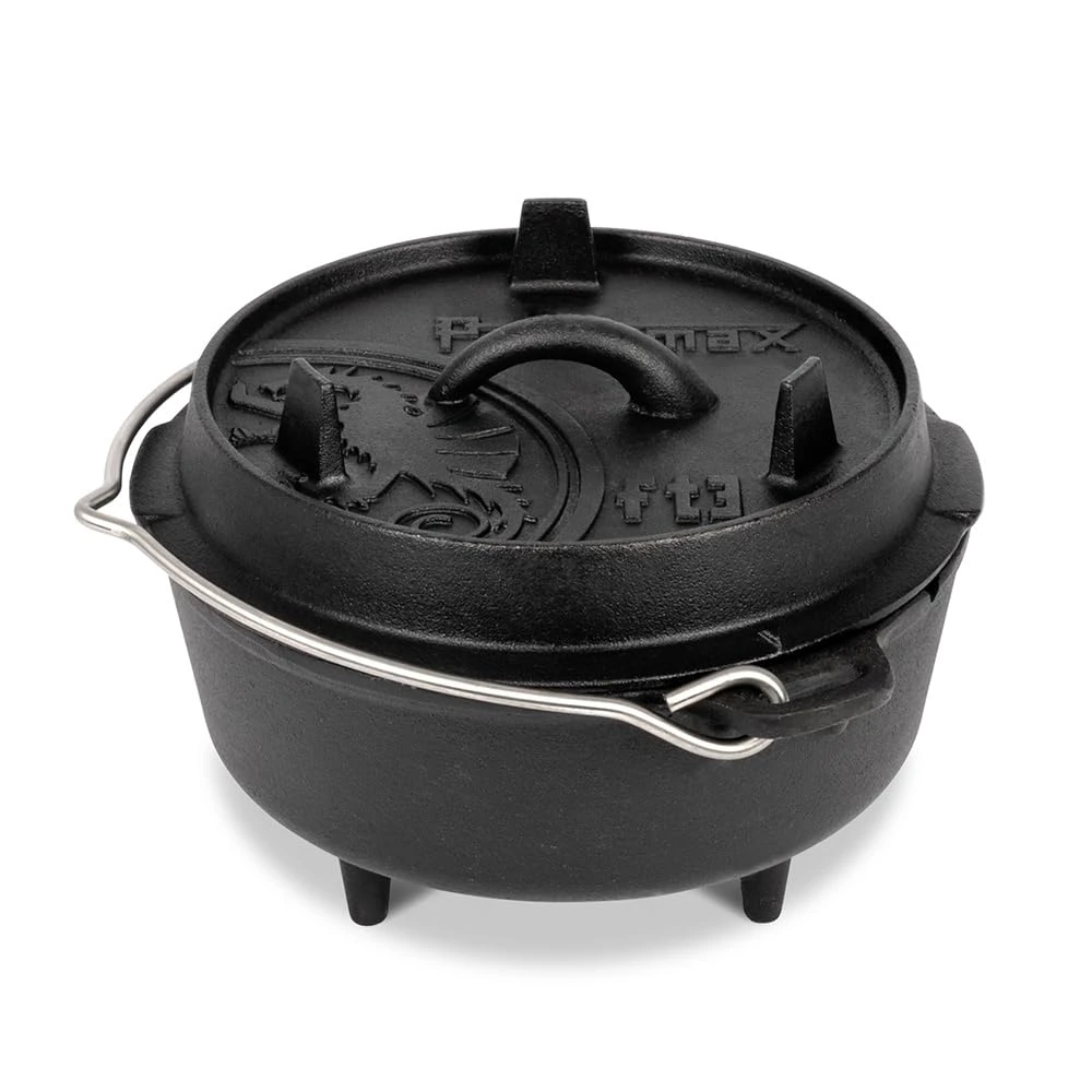 Petromax ft3 Dutch Oven Cast Iron for Cooking and Baking with Lid, Handle and Feet for 1 to 3 People 1.6 L