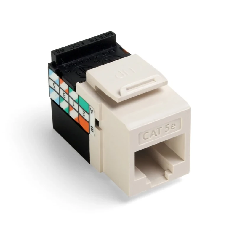 Leviton 5G108-AT5 Cat 5e 8-Wire QuickPort Adaptor Jack, Light Almond, 10-Pack