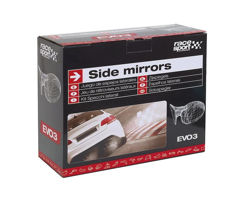SUMEX 6010010 Evo 3 Electrical Folding Mirrors 3-Wire - Black - Image 1
