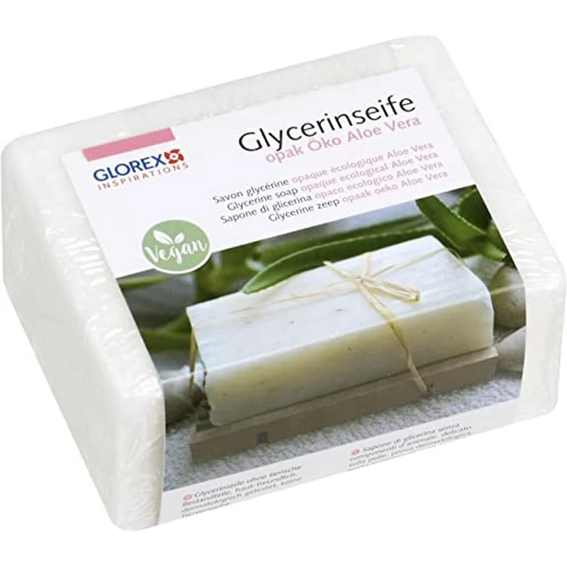 Glorex 6 1600 – Certified Glycerine Soap Transparent with Aloe Vera, transparent, 1500 g