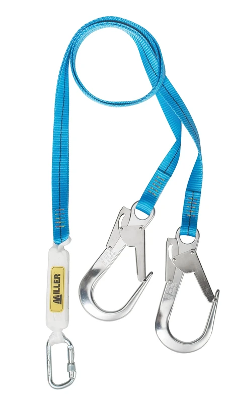 Honeywell 1013431 Miller Titan Twin Legs Web Shock Abs Lanyard, 2 m