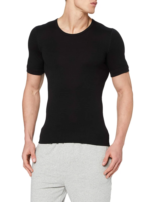Susa Men's Short Sleeve Themal Top - Black - Large - Image 1