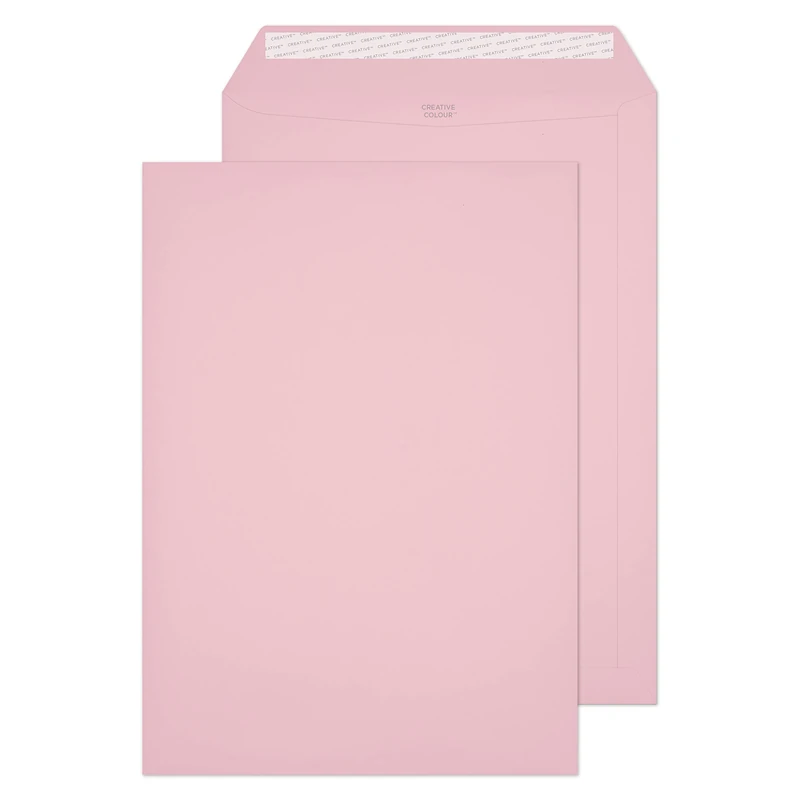 Blake Creative Colour C4 229 x 324 mm 120 gsm Peel & Seal Wallet Envelopes (401P) Baby Pink - Pack of 250