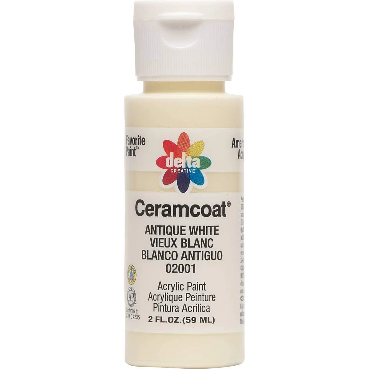 Plaid Delta Ceramcoat Acrylic Paint 2oz-Antique White - Opaque