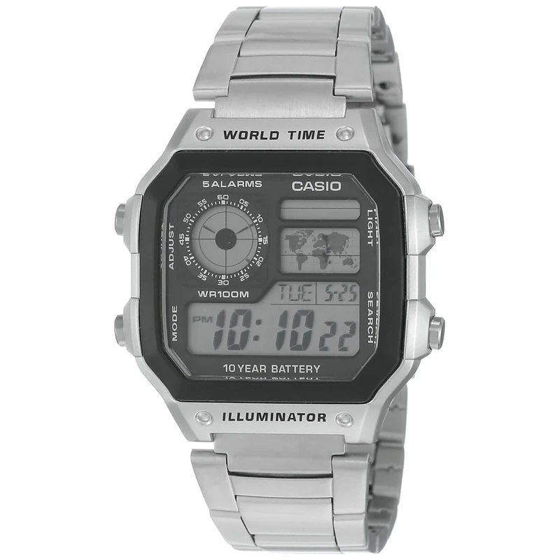 Casio AE-1200WHD-1A Sports Men's Digital Quartz Watch - Grey Steel