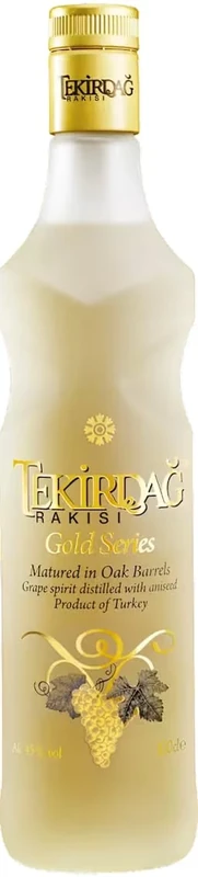 Tekirdag Rakısı Gold Series 70cl, 45 percent ABV, Distilled from 100 percent Fresh Grape, Aged in Oak Barrels, Signature Golden Hue with Aniseed Flavour, Award-Winning Spirit, Made in Türkiye