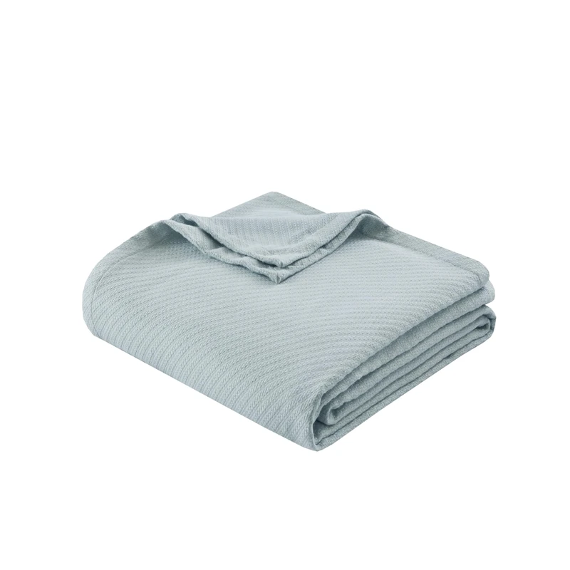 Madison Park Premier Comfort Liquid Cotton Blanket, King, Light Blue