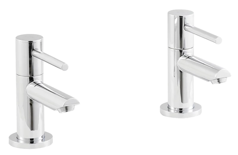 nuie FJ311 Series Two ǀ Modern Bathroom Round Lever Handle Basin Taps, 45mm x 113mm x 111mm, Chrome