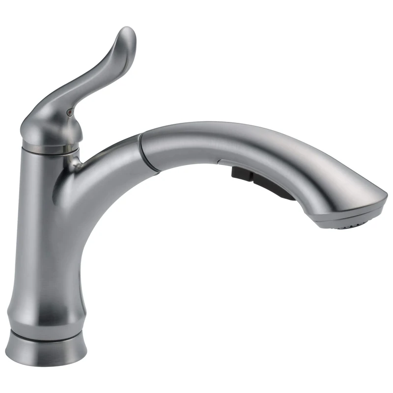 Delta Faucet 4353-AR-DST Linden Single Handle Water-Efficient Pull-Out Kitchen Faucet, Arctic Stainless