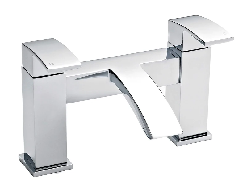 Nuie TSI303 Vibe | Modern Bathroom Deck Mounted Square Bath Filler Tap, 229 x 127 x 138mm, Chrome