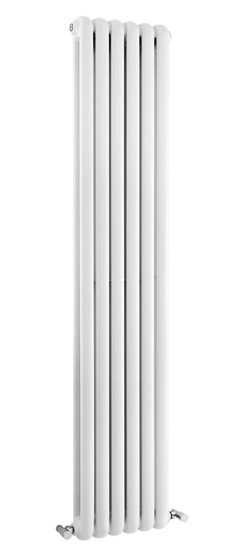 Nuie HSA001 Salvia Modern Double Panel Colosseum Designer Bathroom Radiator (Excludes Valves), 1800mm x 383mm, High Gloss White, Set of 2 Pieces