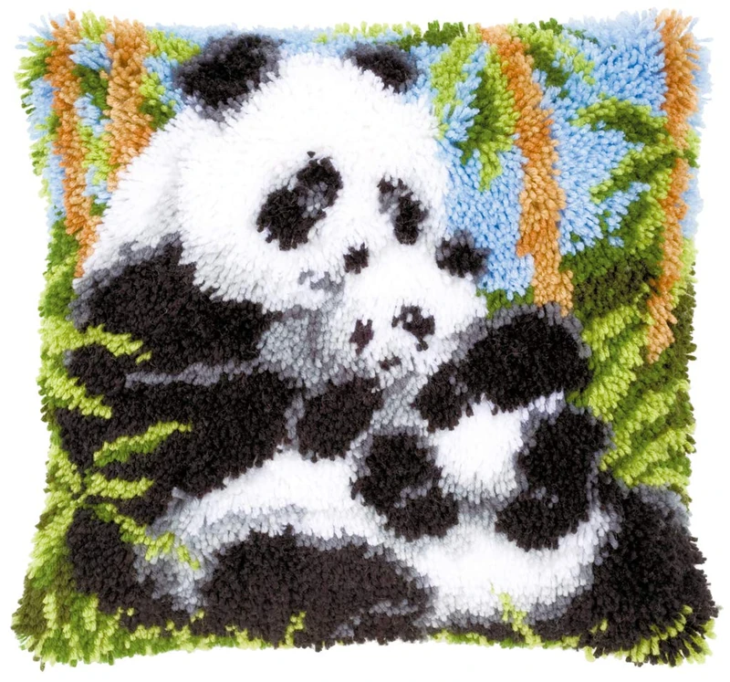 Vervaco Panda Latch Hook Cushion Kit, Multi-Colour