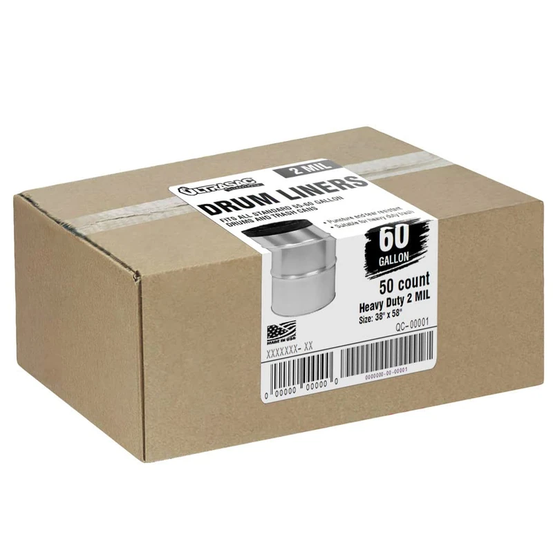 Ultrasac UL 55 GAL-50 Drum Liners, 55 gal, Black (Pack of 50) - Image 1