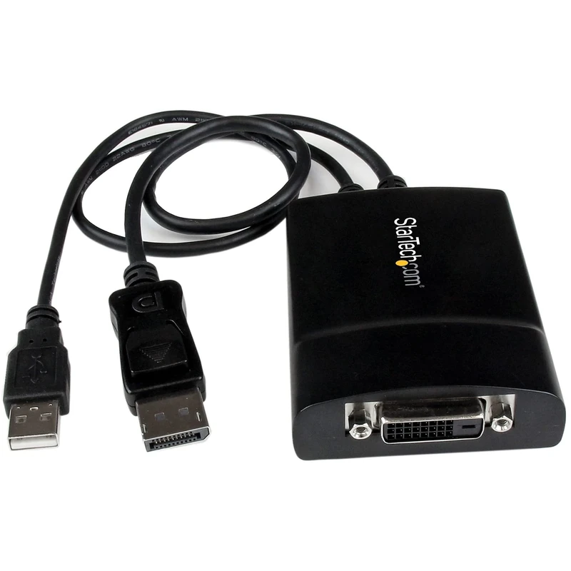 StarTech.com DisplayPort to DVI Dual Link Active Adapter - DisplayPort to DVI-D Adapter Video Converter 2560x1600 60Hz - DP 1.2 to DVI Monitor - USB Powered - Latching DP Connector (DP2DVID2)
