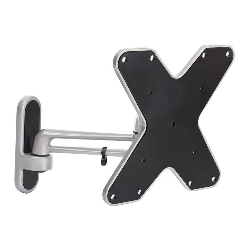 ProperAV Swing Arm TV Wall Bracket 23" 24" 28" 32" 37" 40" 42" 43" 46" Tilt 15° VESA Max 200x200 Silver