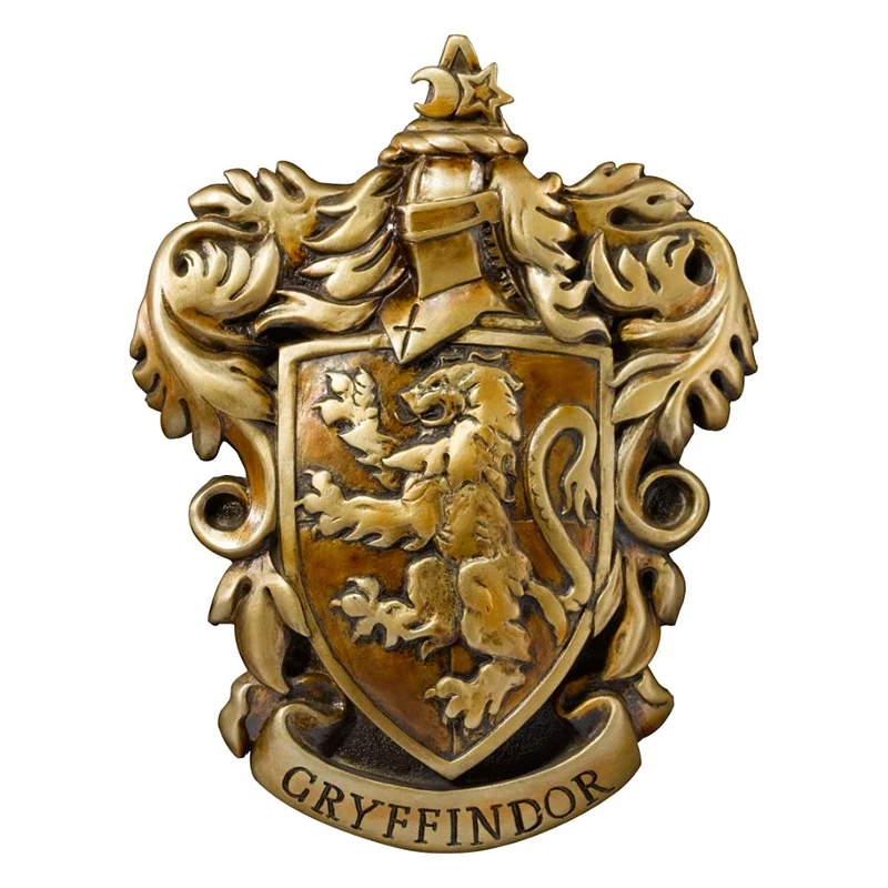 The Noble Collection Harry Potter Gryffindor Crest Wall Art - 11in (28cm) Elegant Gold Resin Wall Plaque - Officially Licensed Film Set Movie Props Gifts