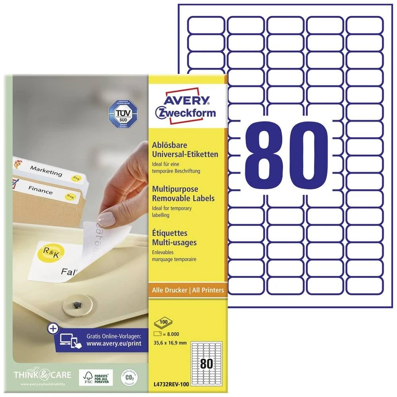AVERY ETIKETTEN L4732REV-100 356X16.9MM