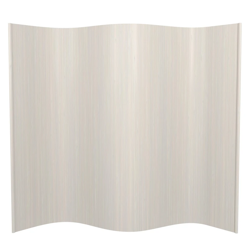 ORIENTAL FURNITURE 6-Feet Tall Bamboo Wave Screen, White
