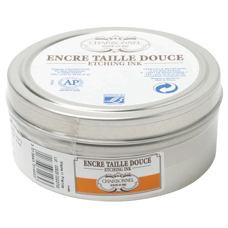 Lefranc and Bourgeois Charbonnel etching ink, dark yellow, 200ml Topf - Kupferdruckfarbe
