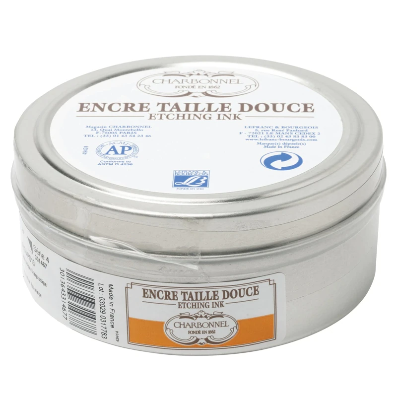 Lefranc and Bourgeois Charbonnel etching ink, Aprikosengelb, 200ml Topf - Kupferdruckfarbe