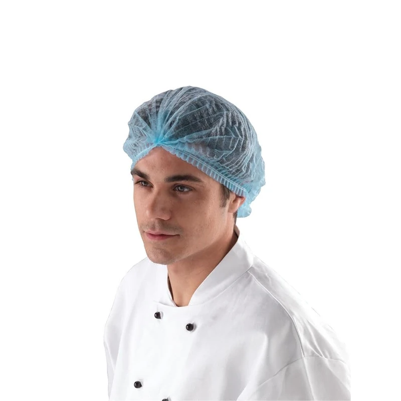 SHIELD HEA00814 DM01 / BLUE Double-Stitched Mob Cap, Blue (Pack of 1000)