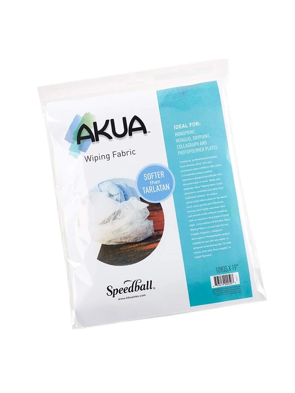 Speedball Akua Wiping Fabric 30ft x 19", Lint-Free Screen Printing, Print Making Rag Cloth, Home, Artist, Printing Products For Printmaking Craft Kit