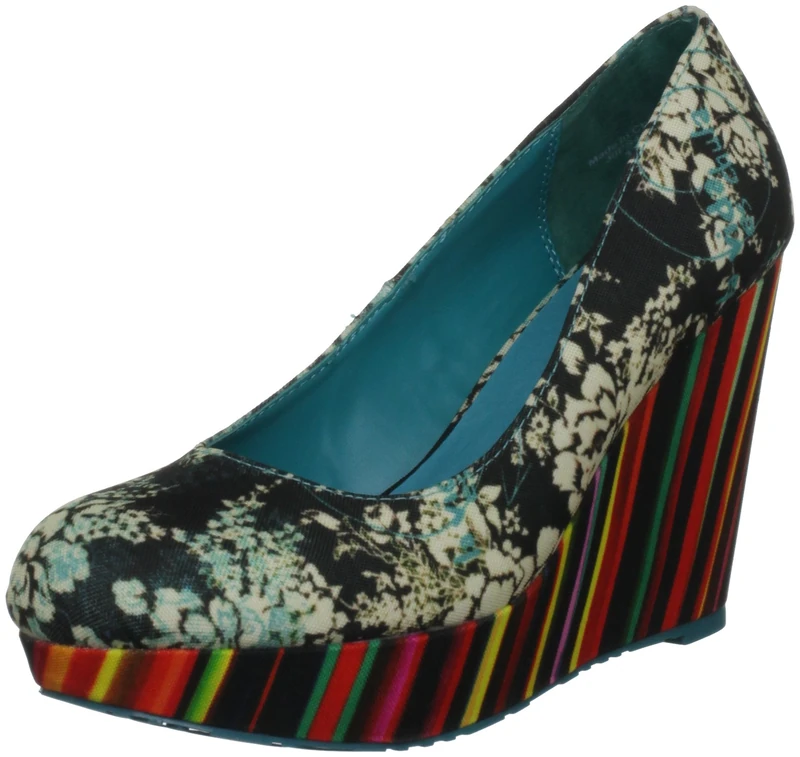Desigual Women's Sandy Textile Blue Platforms 30Ps410507238 5 UK, 38 EU