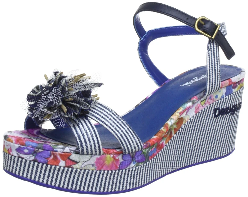 Desigual Women's Dustin Canvas Light Grey Wedges 31Ss233511638 5 UK, 38 EU - Image 1