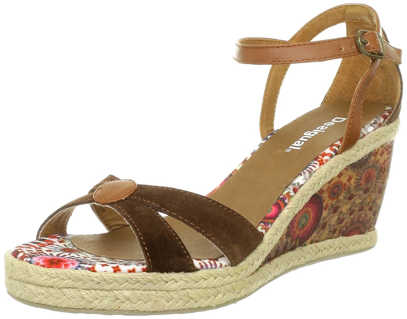 Desigual Women's Clin Suede White Wedges 32Ss221100041 7 UK, 41 EU