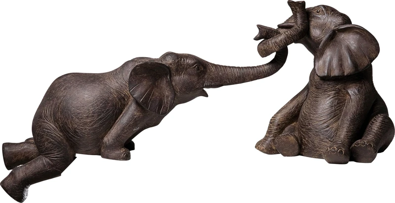 Kare Design Decorative figurine Elefant Zirkus, 2er Set, Brown, 21x54x18 cm, Decorative object, Design, Home decor, Elefant-motif, Home design, Interior, Decoration, Home trend, Gift, Living room - Image 1