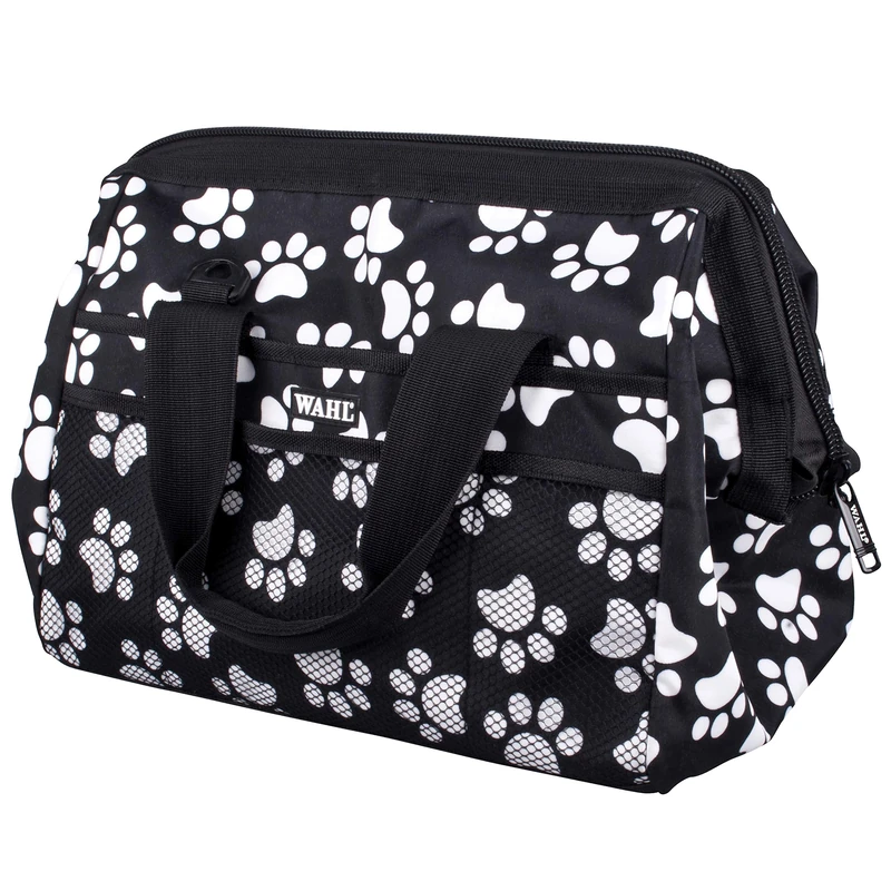Wahl Grooming Frogmouth Bag White Paw Print On Black - Image 1