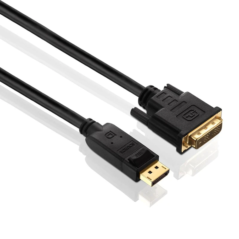 PureLink PureInstall Series DisplayPort to DVI Cable with 24-Carat Gold-Plated Precision Connectors VESA Standard. DisplayPort male converting to DVI-D male (18+1) - not bi-directional. High-purity OFC copper conductor. Triple shielded 100 % tested for use in professional AV environments.