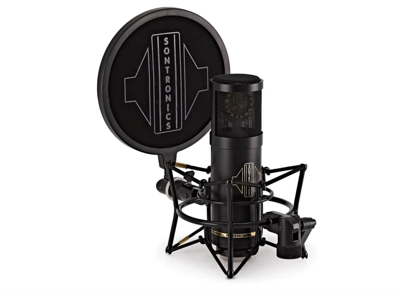 SONTRONICS STC-20 Pack Large Diaphragm Professional Cardioid Studio Condenser Microphone with Accessories. Shock Mount, Pop Filter, XLR Cable, Storage Pouch. Record Vocals & Instruments. Easy Setup