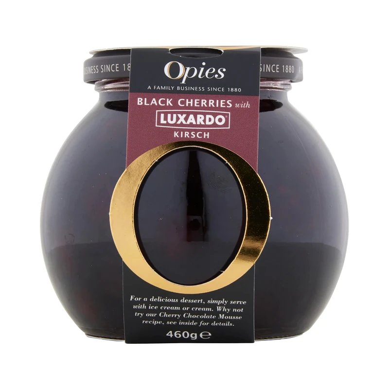 Opies Black Cherries in Kirsch, 460 g