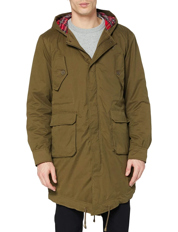 Merc of London Men's Tobias Parka Long Sleeve Coat, Green (Combat Green), X-Large - Image 1